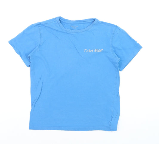 Calvin Klein Boys Blue 10-12 Years Cotton Logo Short Sleeve T-Shirt