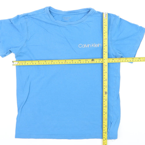 Calvin Klein Boys Blue 10-12 Years Cotton Logo Short Sleeve T-Shirt