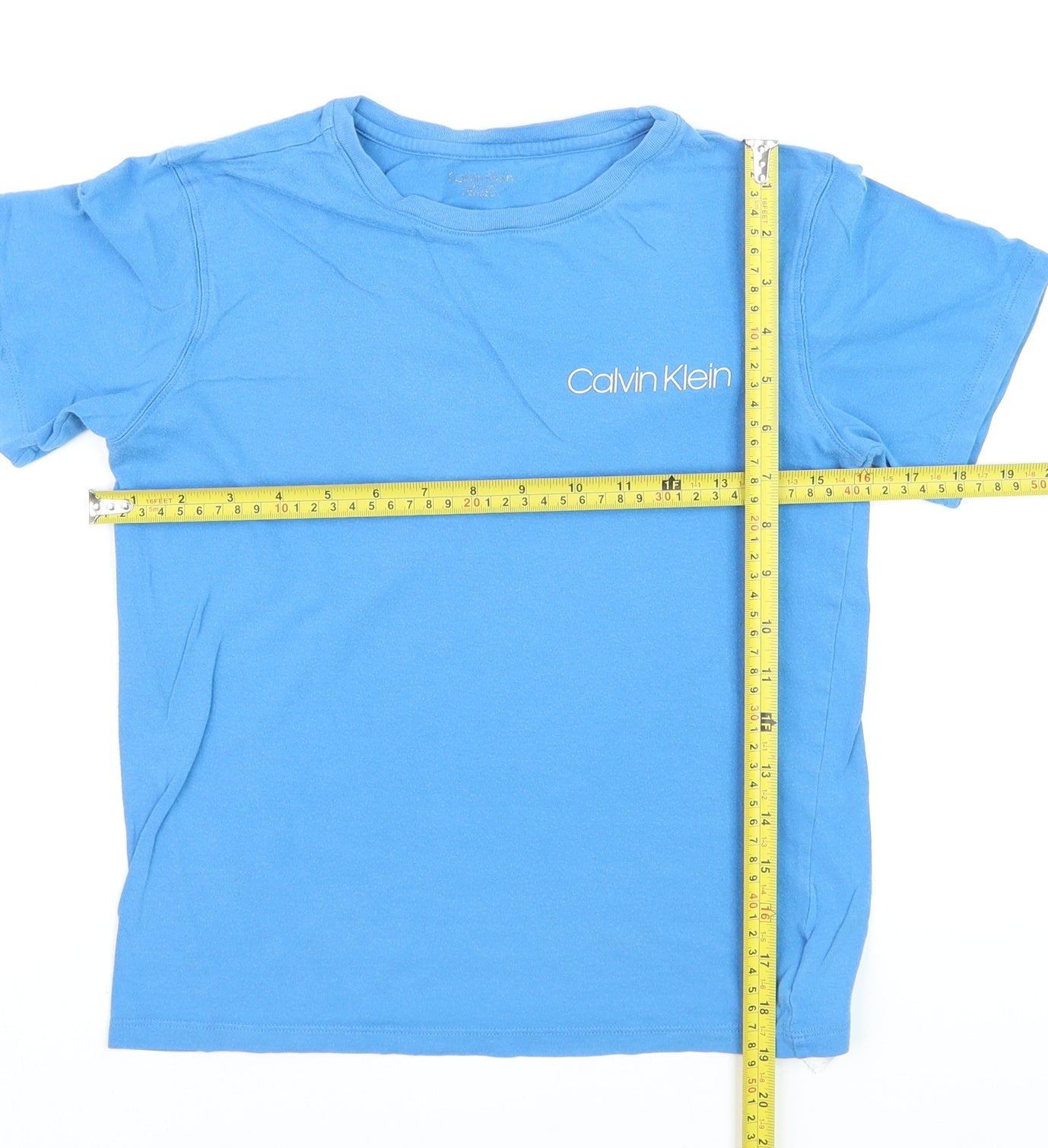 Calvin Klein Boys Blue 10-12 Years Cotton Logo Short Sleeve T-Shirt