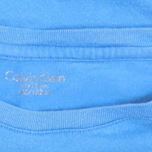 Calvin Klein Boys Blue 10-12 Years Cotton Logo Short Sleeve T-Shirt
