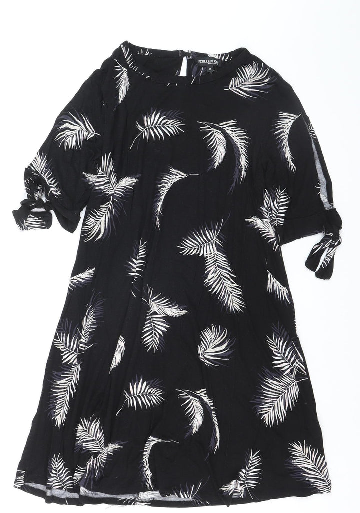 Debenhams Women’s Black Tropical Print Shift Dress Size 14