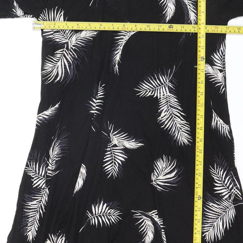 Debenhams Women’s Black Tropical Print Shift Dress Size 14