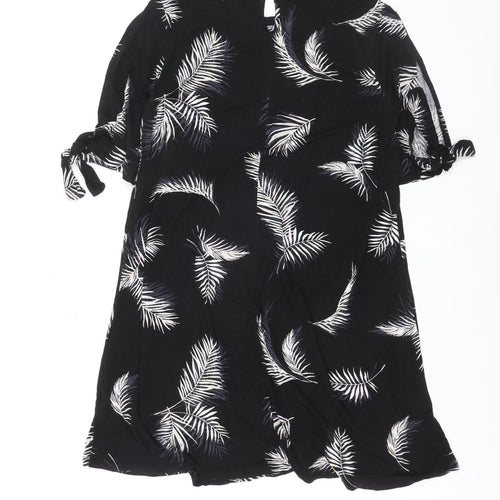 Debenhams Women’s Black Tropical Print Shift Dress Size 14