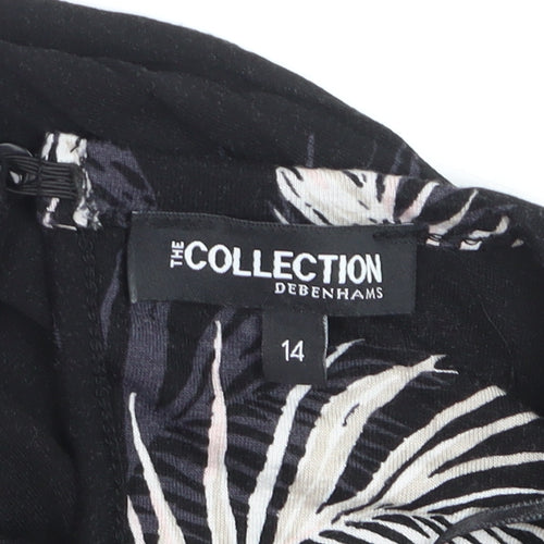 Debenhams Women’s Black Tropical Print Shift Dress Size 14