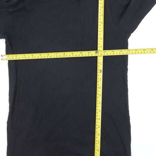 Cotton Traders Women Black M Roll Neck Long Sleeve Jumper 100% Cotton