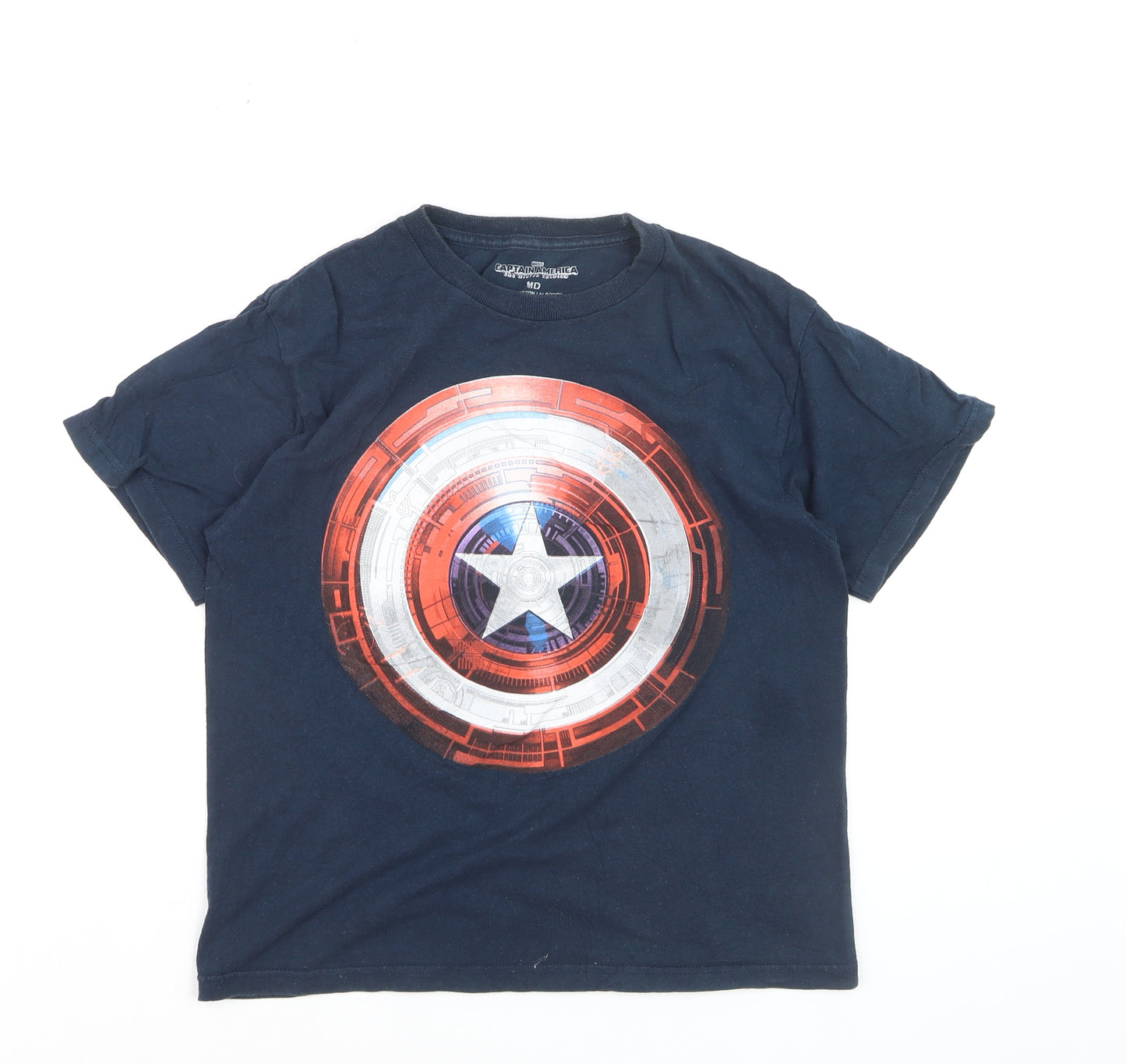 Marvel Boys Blue Captain America Graphic Print Cotton T-Shirt 10 Years