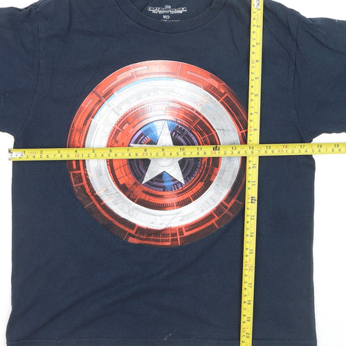 Marvel Boys Blue Captain America Graphic Print Cotton T-Shirt 10 Years
