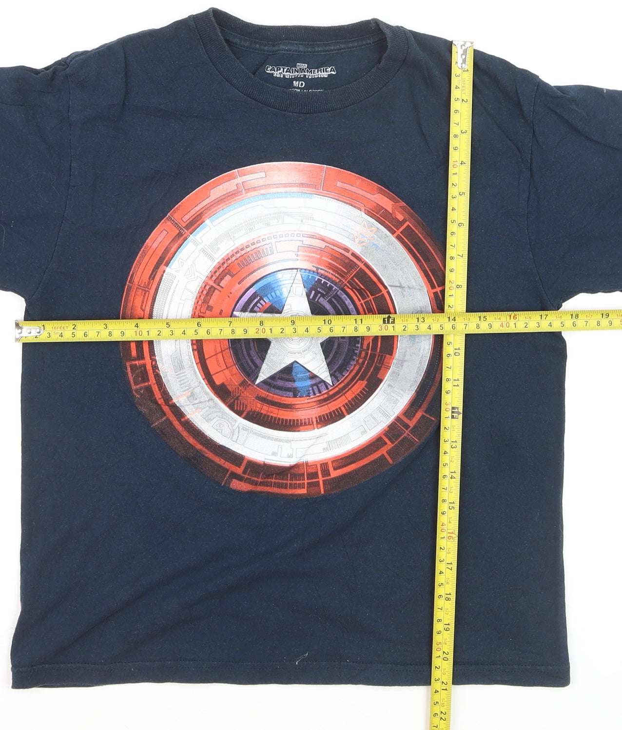 Marvel Boys Blue Captain America Graphic Print Cotton T-Shirt 10 Years