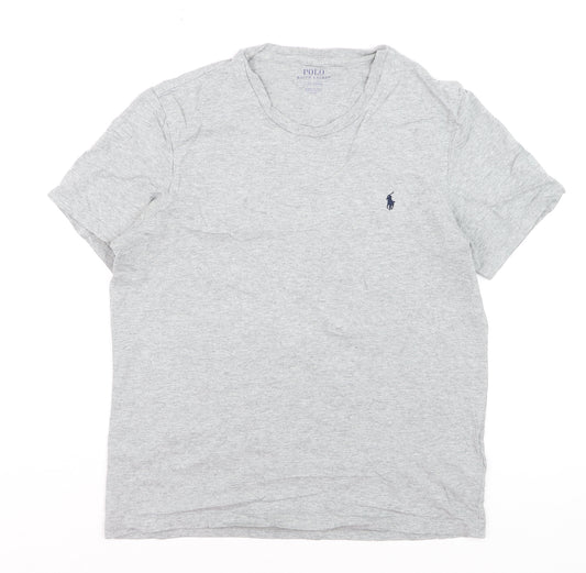 Ralph Lauren Boys Grey Cotton Crew Neck Logo T-Shirt Size S