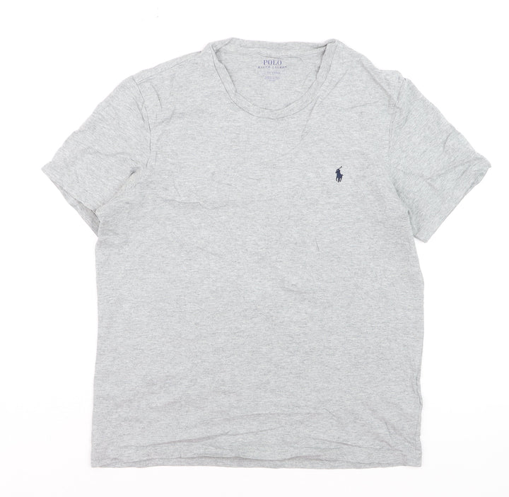 Ralph Lauren Boys Grey Cotton Crew Neck Logo T-Shirt Size S