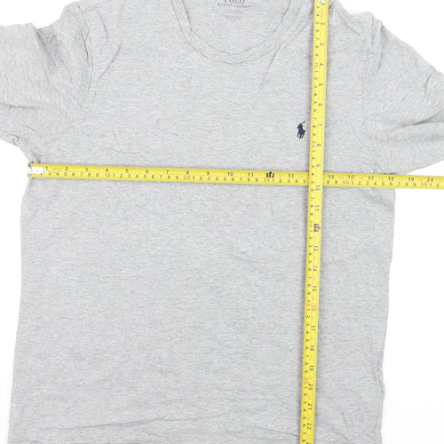 Ralph Lauren Boys Grey Cotton Crew Neck Logo T-Shirt Size S