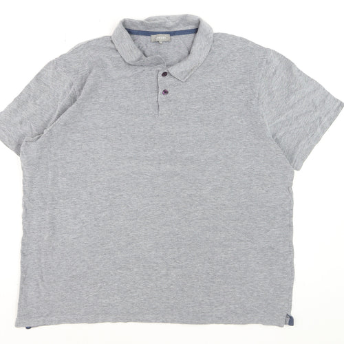 Jaeger Men's Grey 2XL Cotton Short Sleeve Polo Shirt