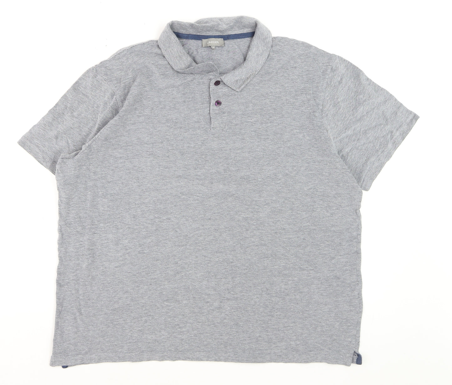 Jaeger Men's Grey 2XL Cotton Short Sleeve Polo Shirt