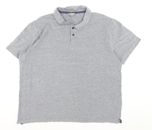 Jaeger Men's Grey 2XL Cotton Short Sleeve Polo Shirt
