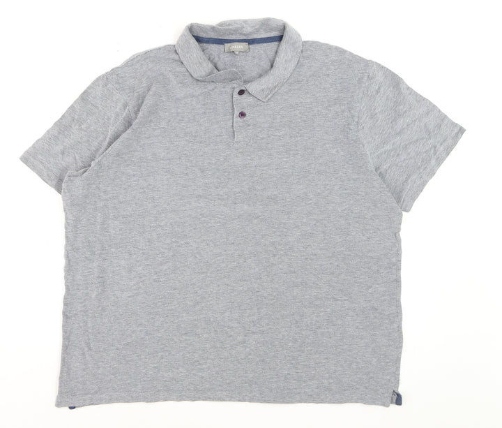Jaeger Men's Grey 2XL Cotton Short Sleeve Polo Shirt