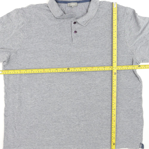 Jaeger Men's Grey 2XL Cotton Short Sleeve Polo Shirt
