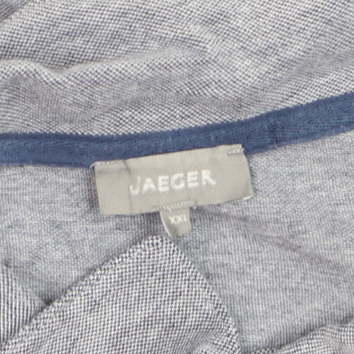 Jaeger Men's Grey 2XL Cotton Short Sleeve Polo Shirt