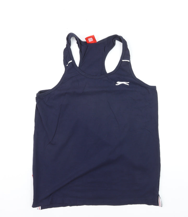 Slazenger Women's Blue Racerback Cotton Tank Top M Athletic Fit
