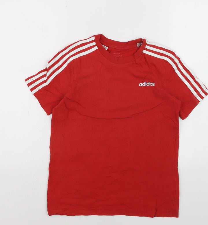 Adidas Boys Red Crew Neck Short Sleeve T-Shirt 11-12 Years