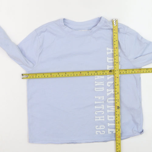 Abercrombie Kids Girls Blue Long Sleeve Crew Neck Graphic T-Shirt 7-8 Years