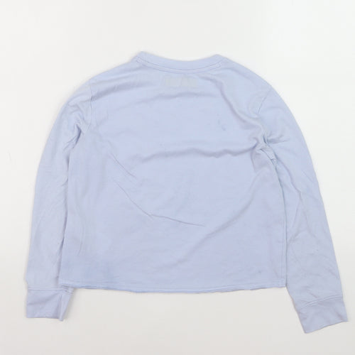 Abercrombie Kids Girls Blue Long Sleeve Crew Neck Graphic T-Shirt 7-8 Years