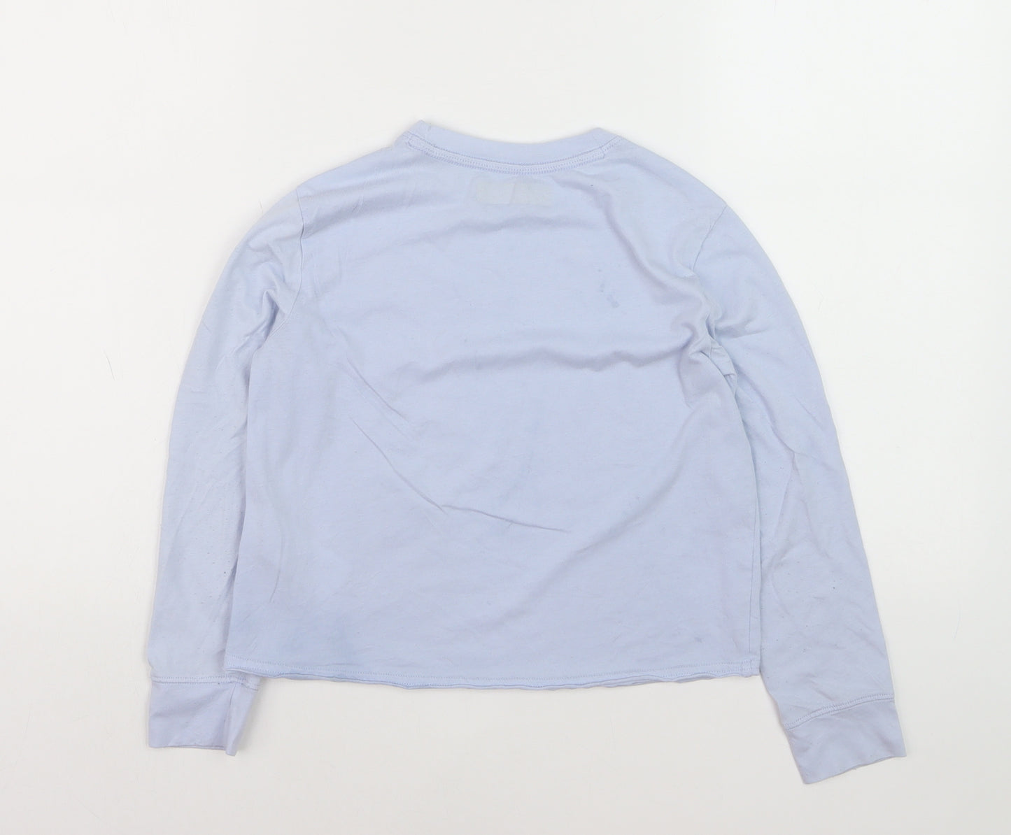 Abercrombie Kids Girls Blue Long Sleeve Crew Neck Graphic T-Shirt 7-8 Years