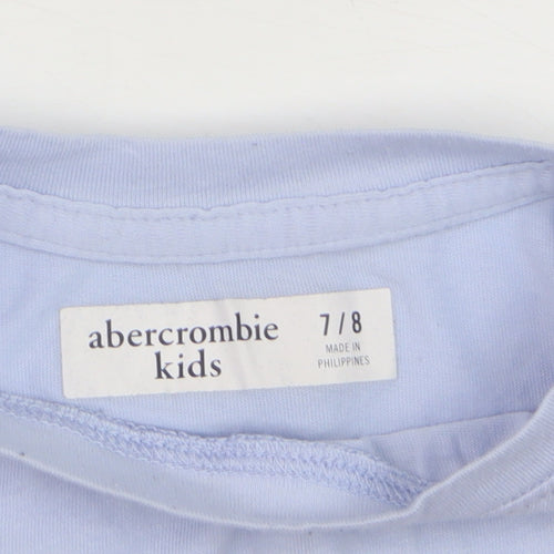 Abercrombie Kids Girls Blue Long Sleeve Crew Neck Graphic T-Shirt 7-8 Years