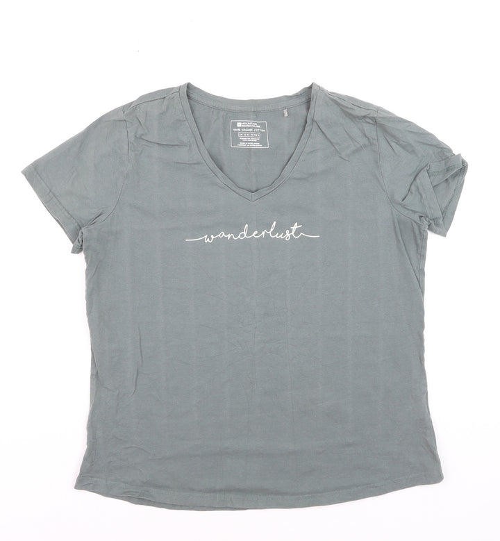 Mountain Warehouse Womens Green V-Neck Wanderlust Cotton T-Shirt M