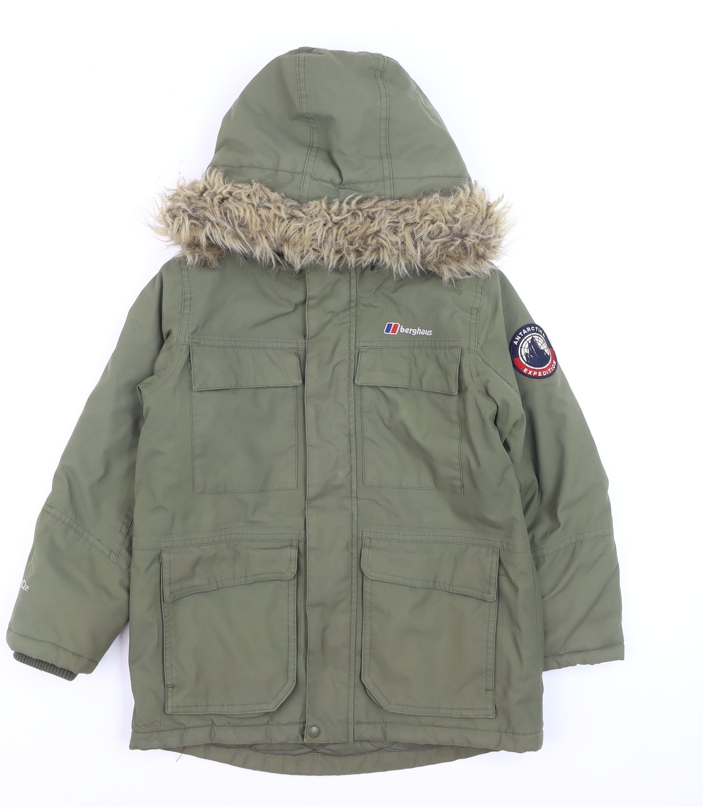 Berghaus Boys Green 7-8 Years Hooded Waterproof Parka Coat