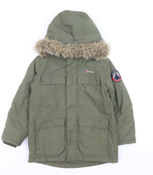 Berghaus Boys Green 7-8 Years Hooded Waterproof Parka Coat