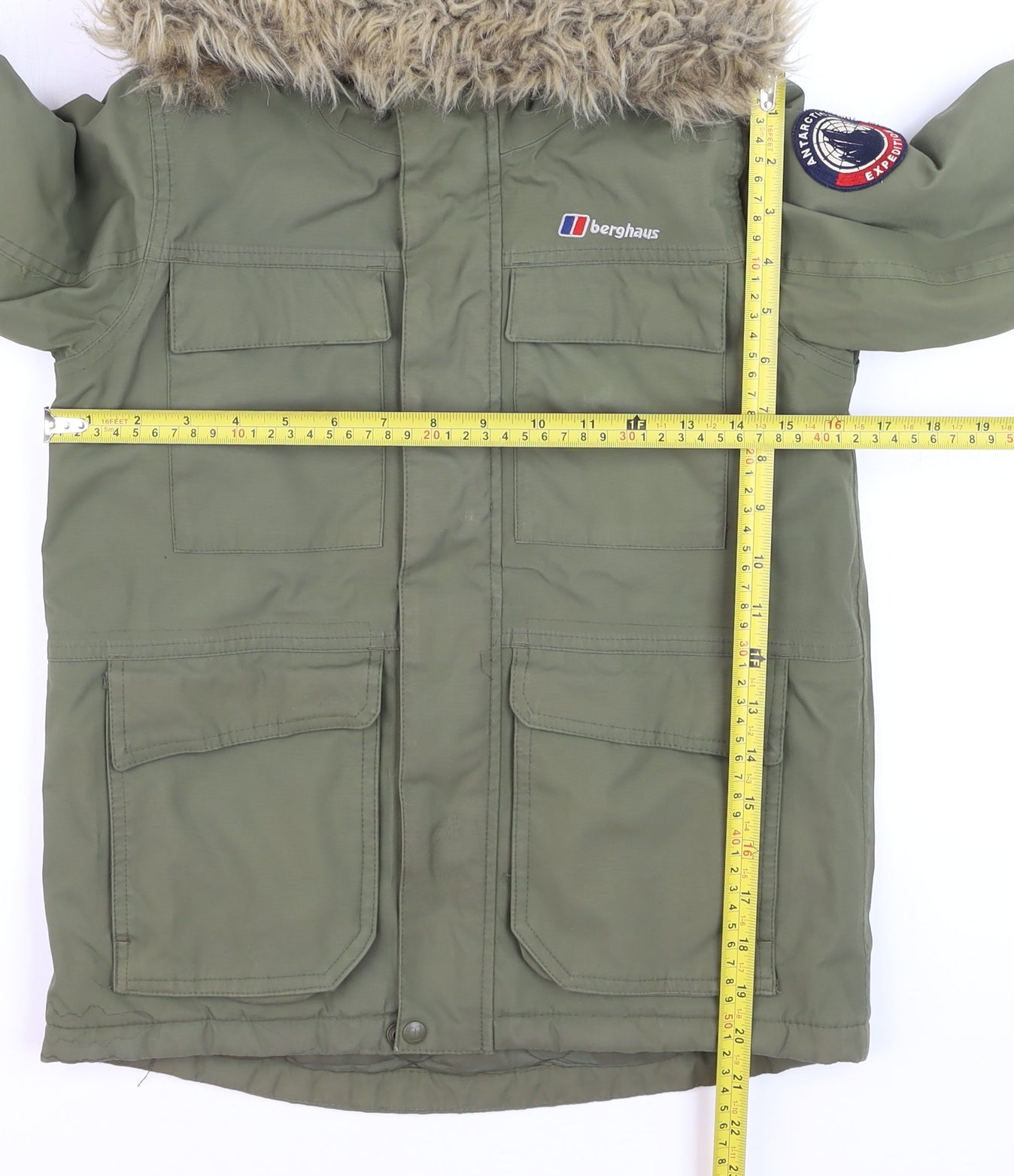 Berghaus Boys Green 7-8 Years Hooded Waterproof Parka Coat