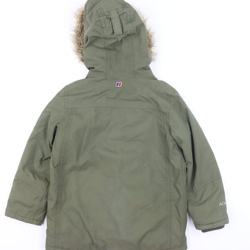 Berghaus Boys Green 7-8 Years Hooded Waterproof Parka Coat