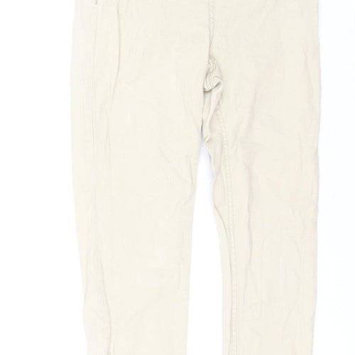 H&M Womens Beige Chino Trousers Size 8 Slim Fit Stretch