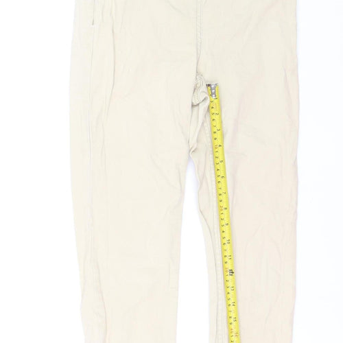 H&M Womens Beige Chino Trousers Size 8 Slim Fit Stretch