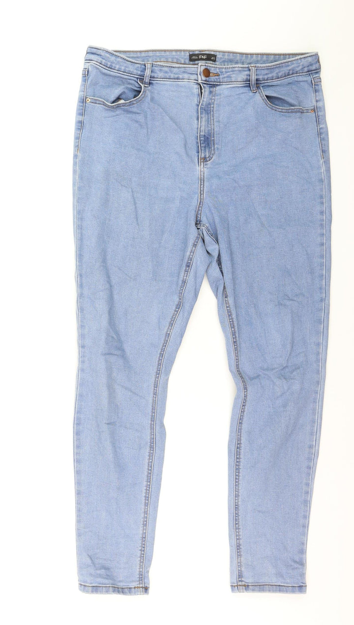 F&F Women Blue Skinny Stretch Denim Jeans Size 16