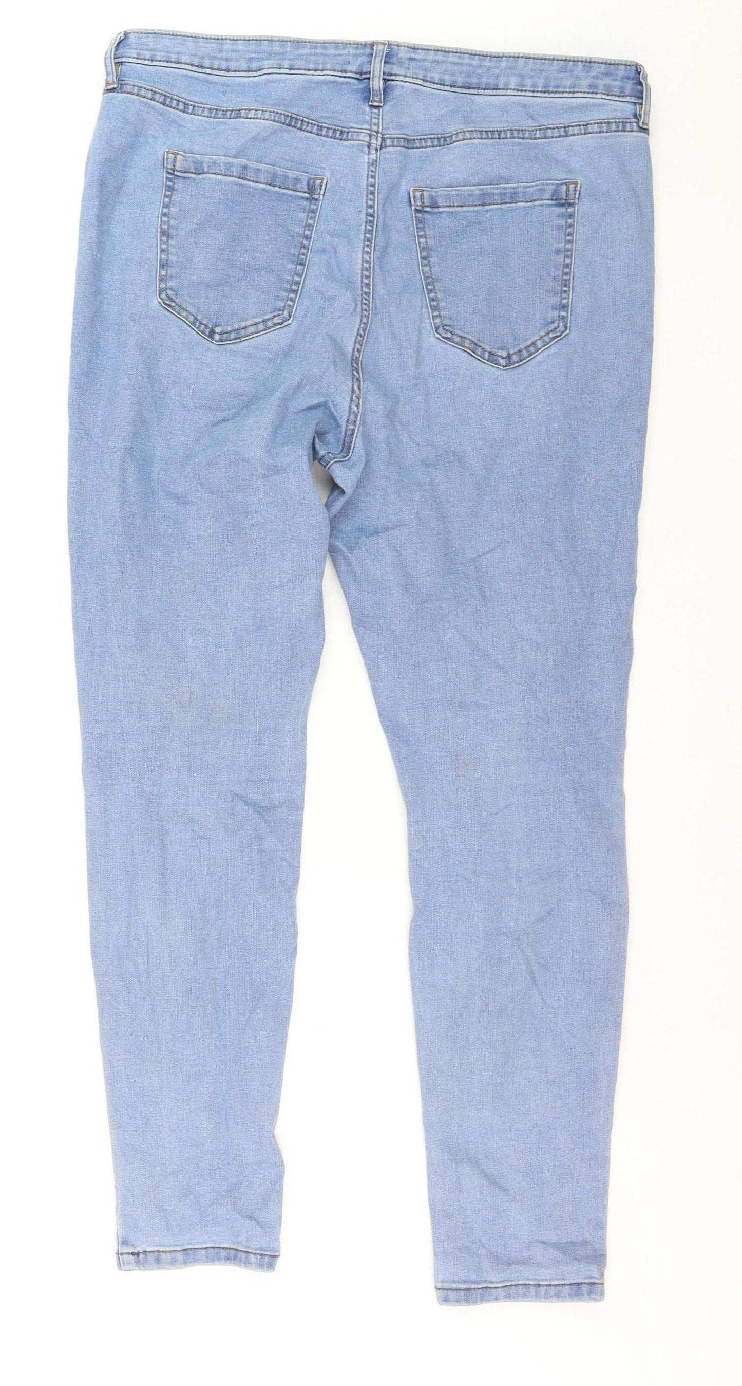 F&F Women Blue Skinny Stretch Denim Jeans Size 16