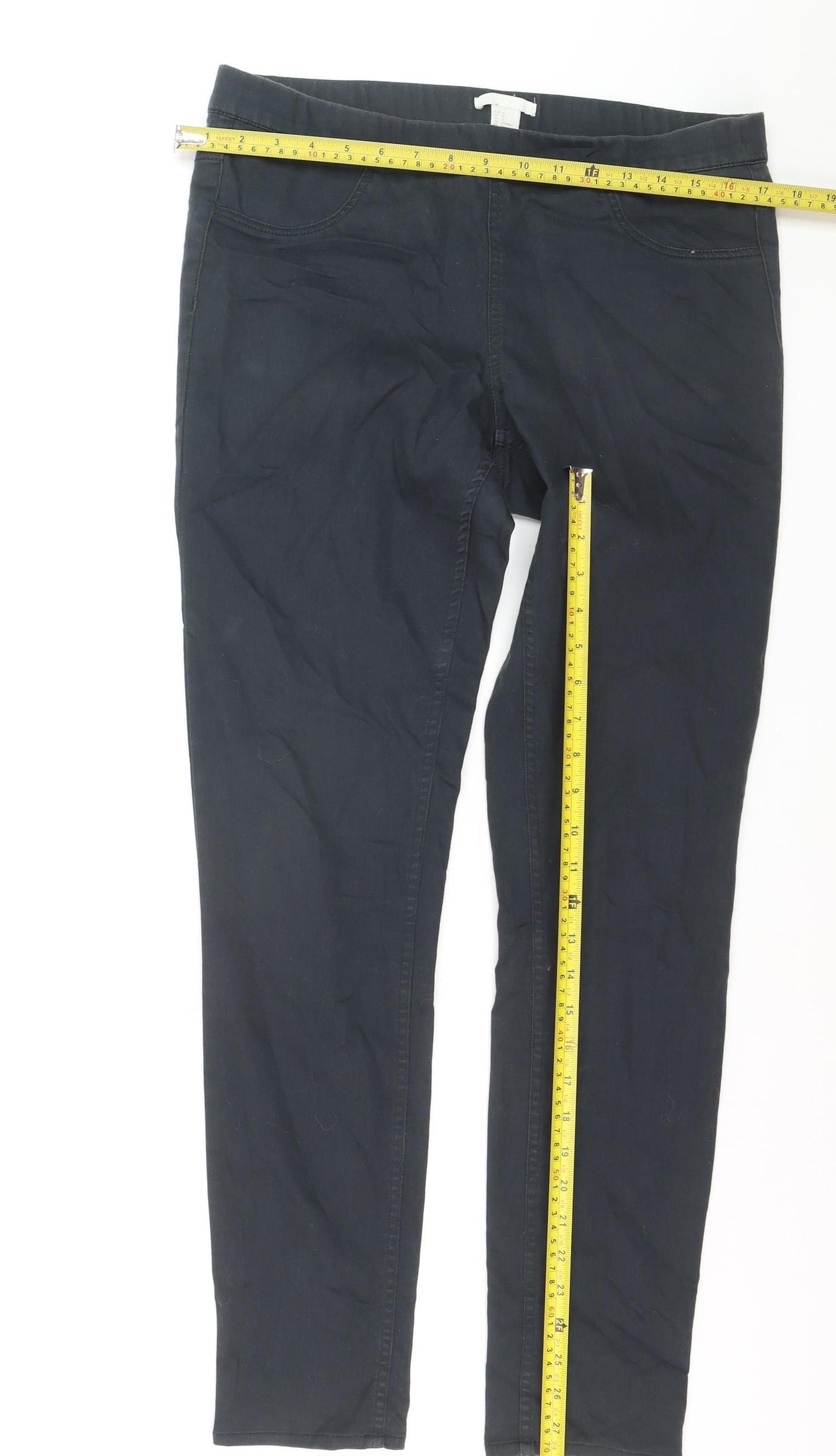 H&M Women's Black Size 14 Mid Rise Jegging Stretch Leggings