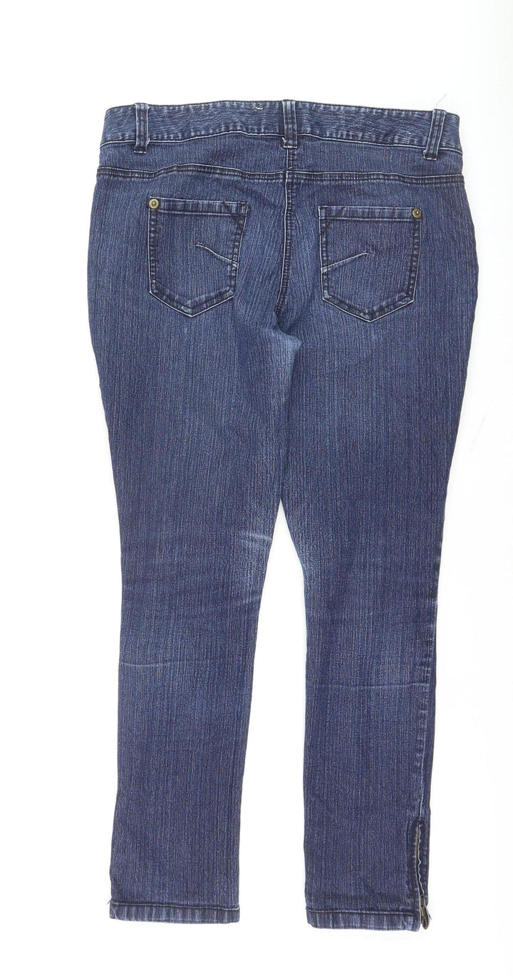 Debenhams Women’s Blue Denim Ankle Zip Slim Jeans Size 12