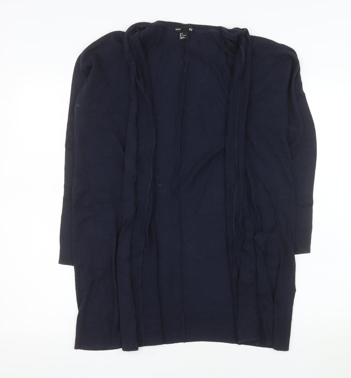 H&M Women’s Blue Longline Open Knit Cardigan Size 8