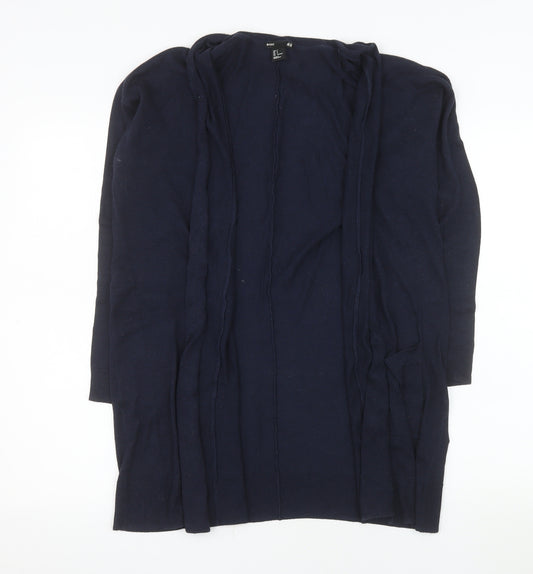 H&M Women’s Blue Longline Open Knit Cardigan Size 8