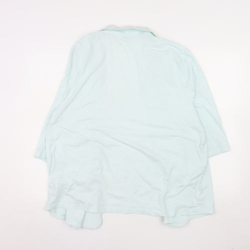 Peter Hahn Women Blue Blazer Cotton Size 26 Single Breasted Lined