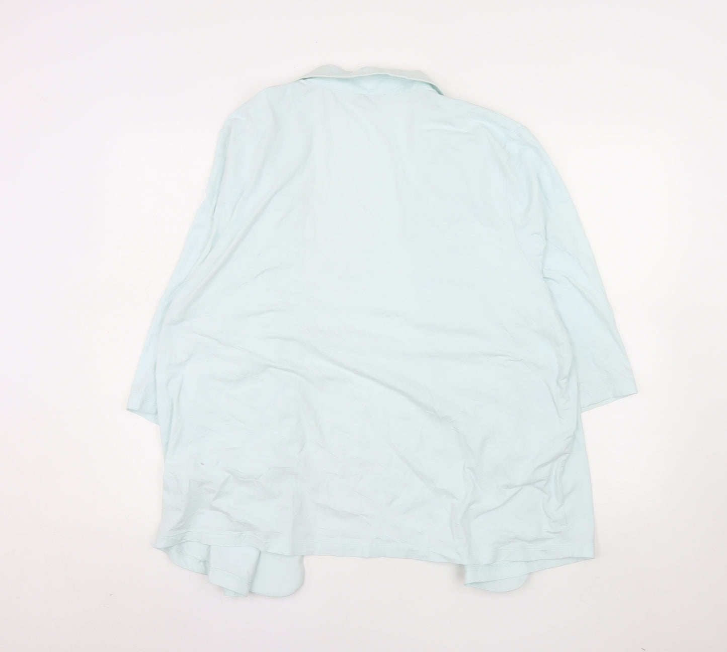 Peter Hahn Women Blue Blazer Cotton Size 26 Single Breasted Lined