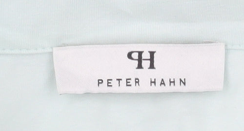 Peter Hahn Women Blue Blazer Cotton Size 26 Single Breasted Lined
