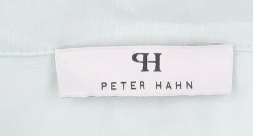 Peter Hahn Women Blue Blazer Cotton Size 26 Single Breasted Lined