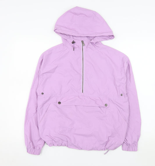 Bershka Womens Purple XS Anorak Hooded Lightweight Jacket