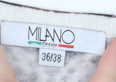 Milano Design Women's Multicoloured Animal Print Long Sleeve Top Size 10