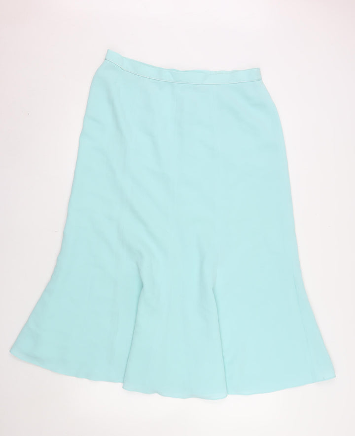 Jacques Vert Women's Blue Flared Midi Skirt Size 16
