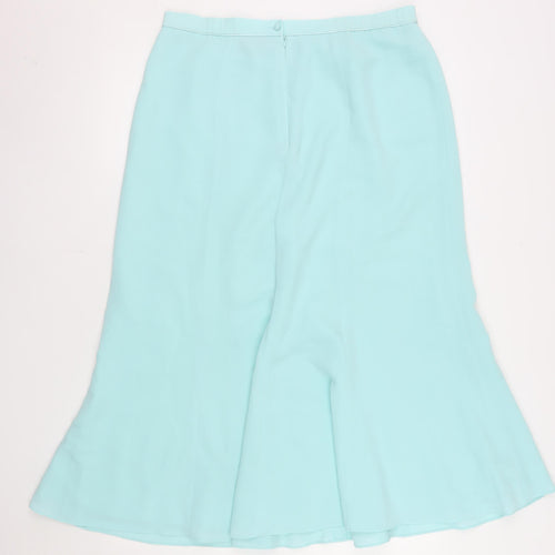 Jacques Vert Women's Blue Flared Midi Skirt Size 16