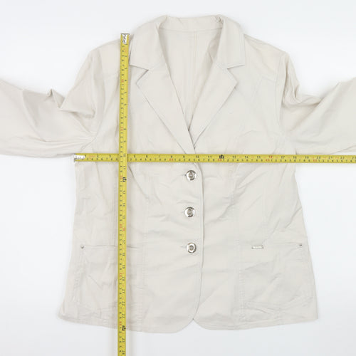 Artex-t Women Beige Cotton Blend Tailored Blazer UK 16