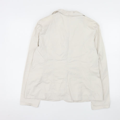 Artex-t Women Beige Cotton Blend Tailored Blazer UK 16